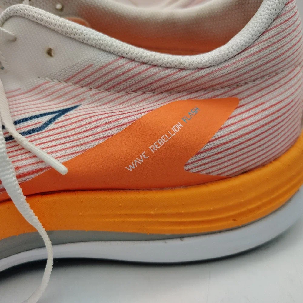 Mizuno Wave Rebellion Flash Mens 13 White Orange Running Shoes Athletic Sneakers